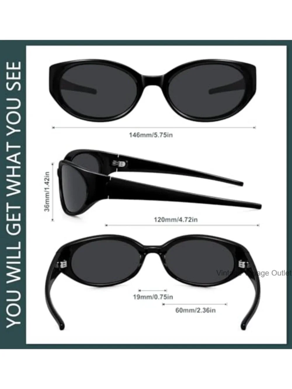 Retro Y2K Wrap Around Sunglasses Polarized UV Protection Sporty Shades